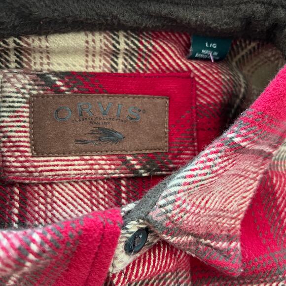 Orvis Heavyweight men’s plaid flannel button front shirt jacket shaket - Picture 9 of 11